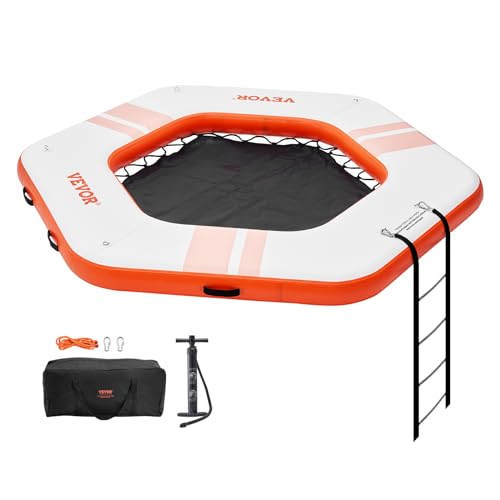 VEVOR Aufblasbares Schwimmdock, Ø 2,6 m, Dockplattform mit Ø 1,5 m Trampolinnetzpool, rutschfeste schwimmende Plattform-Wassermatte mit tragbarer Tasche und Abnehmbarer Leiter zum Entspannen am Pool VEVOR Aufblasbares Schwimmdock, Ø 2,6 m, Dockplattform mit Ø 1,5 m Trampolinnetzpool, rutschfeste schwimmende Plattform-Wassermatte mit tragbarer Tasche und Abnehmbarer Leiter zum Entspannen am Pool von VEVOR