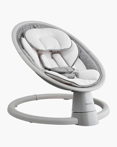 VEVOR Babyschaukel, 5-Gang-Babywippe, tragbare Babyschaukel mit Fernbedienung, Touchpanel, Bluetooth-Musik, 10 Liedern & 5-Punkt-Sicherheitsgurt für Kinder im Alter von 0–9 Monaten bis zu 9 kg von VEVOR