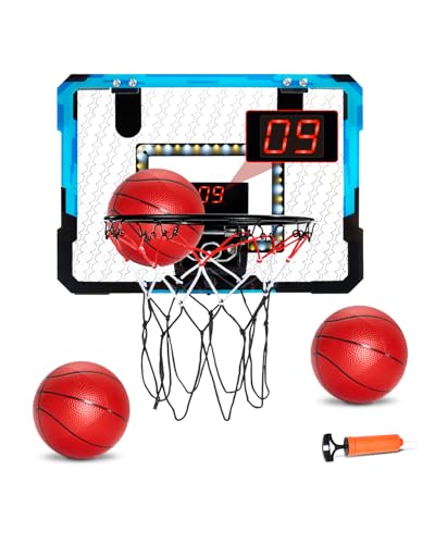 VEVOR Basketballkorb Indoor Set, Mini-Basketballkorb mit elektronischer Anzeigetafel, Punktezähler- und Musikbegleitfunktion, LED-Licht, Ideal für den Innenbereich für Kinder ab 3 Jahren von VEVOR