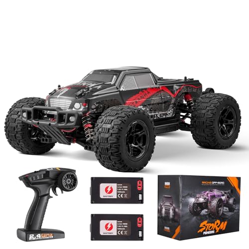 VEVOR Ferngesteuertes Auto, Maßstab 1:10, RC-Auto, All Terrain 4WD Offroad-Monstertruck mit 45° Wheelie & 2 Batterien, 38 km/h Hochgeschwindigkeits-Spielauto – Ideal für Kinder ab 8 Jahren, IPX4 von VEVOR