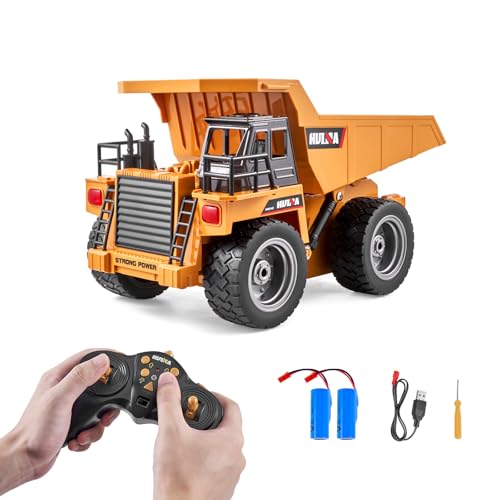 VEVOR RC Muldenkipper, 9-Kanal Kipplaster, Ferngesteuerter Kipper 1:18, Kipplader, RC Lastwagen, Truck LKW-Spielzeug mit Metallkabine und Licht, 2 wiederaufladbare Batterien für Kinder ab 8 Jahren von VEVOR