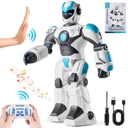 VEVOR RC-Roboter Spielzeug für Kinder, 2,4GHz, programmierbare Fernbedienung mit Gestenerkennung und Sprachsteuerung, interaktiver singender und tanzender Roboter für Kinder ab 6 Jahren, 270x115x400mm von VEVOR