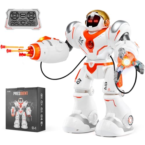 VEVOR RC-Roboter Spielzeug für Kinder, programmierbarer ferngesteuerter Smart-Roboter mit Kampfmodus und Kugeln, interaktiver laufender und tanzender Roboter für Kinder ab 3 Jahren, 300 x 135 x 355 mm von VEVOR