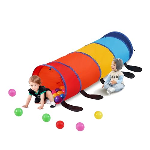 VEVOR Spieltunnelzelt Kleinkinder 1540x1385x460mm buntes Pop-Up-Raupen-Kriechtunnel, zusammenklappbares Geschenk für Jungen und Mädchen, Kriechtunnel für drinnen und draußen, Mehrfarbig von VEVOR