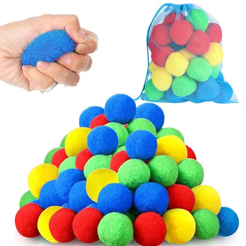 VEYLIN Wasserschlacht Bälle，30 Stück Wasserbomben Bälle, Wiederverwendbare Wasserbälle, Baumwoll Wasserbomben für PoolParty, Strand Strand, Jungen und Mädchen Spaß(30pcs) von VEYLIN