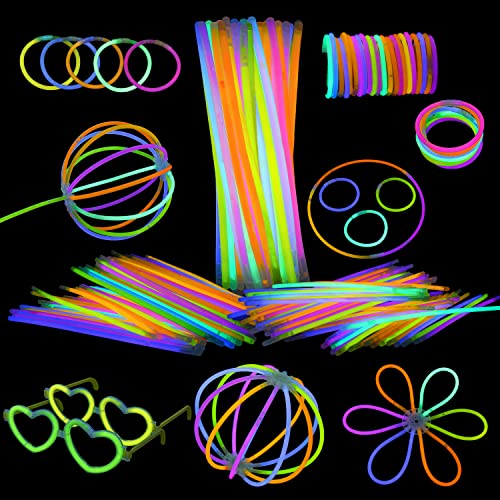 VEYLIN Glow Sticks Party Pack,64 Pieces Glow Party Supplies Include 30 Glow Sticks 30 Bracelet Connectors 2 Eye Glasses kits 2 Ball Connectors for Adults and Kids von VEYLIN