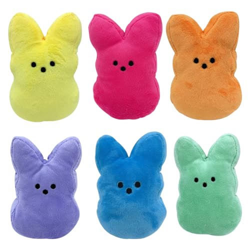 VEghee 6 PCS Rabbit Doll, Rabbit Kinder Plüschtiere, 15 cm Rabbit Plüschtier Süßes Stofftier Spielzeug Puppe Geschenk Geschenke für Kinder Geburtstag Party Sammlerstück Schmusetier Ostergesch von VEghee