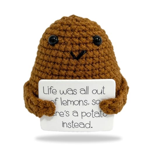 VEghee Creative Pocket Hug Life was All Out, Knitted Wool Potato Doll, Best Gift Boyfriend and Girlfriend Gifts, Sick, Birthday Gift Party, Christmas Decoration Gift (Brown) von VEghee