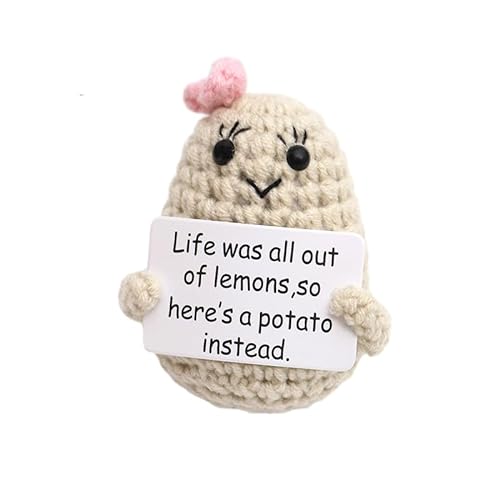 VEghee Creative Pocket Hug Life was All Out, Knitted Wool Potato Doll, Best Gift Boyfriend and Girlfriend Gifts, Sick, Birthday Gift Party, Christmas Decoration Gift (White) von VEghee