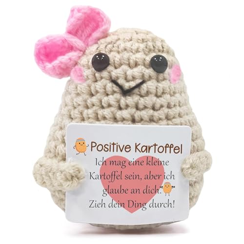 VEghee Handgemachte Kartoffel zur emotionalen Unterstützung, Knitted Wool Kartoffel Doll, Best Gift Boyfriend and Girlfriend Gifts, Sick, Birthday Gift Party, Christmas Decoration Gift (White) von VEghee