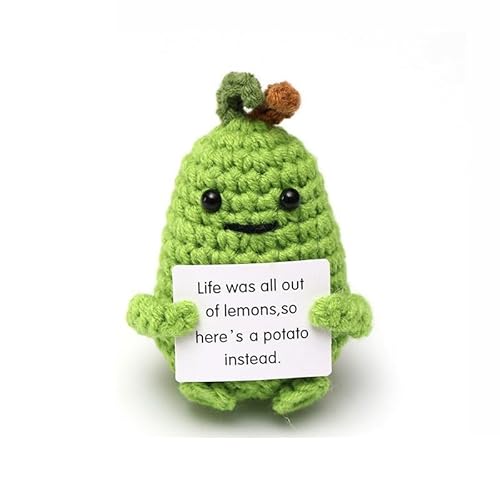 VEghee Handgemachte Kartoffel zur emotionalen Unterstützung, Knitted Wool Potato Doll, Best Gift Boyfriend and Girlfriend Gifts, Sick, Birthday Gift Party, Christmas Decoration Gift (Green) von VEghee