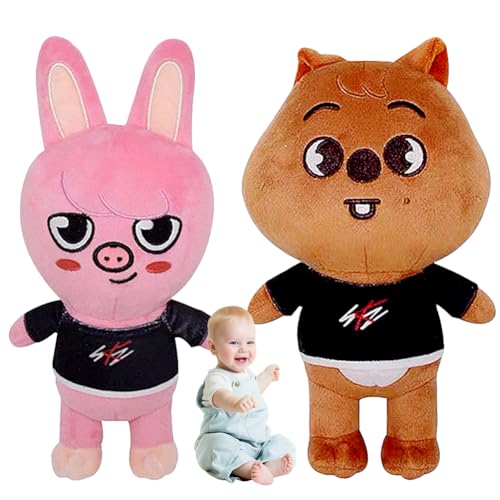 VEghee Stray Kids Cute Plush Doll, Stray Schwein Soft Plushie, Stray Bär Plush Toy, Kuscheltier Stuffed Pillow Cushion, Cartoon Soft Toy für Kinder Jungen und Mädchen Fans. von VEghee