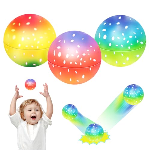 VFANDV Astro Jump Ball, 3 Stück Moon Ball Hohe Sprünge Gummiball Space Ball Moonball, 7 cm Galaxy Ball Mini Bouncy Ball Bouncing Jumpball für Im Freien, Bouncy Balls for Party Gift - Zufällige Farbe von VFANDV