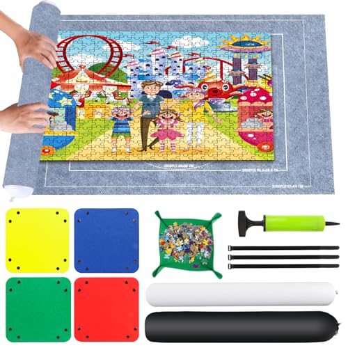 VFANDV Puzzle Matte, Puzzlematte 1000 1500 2000 Teile Puzzle Teppich Puzzle Rollmatte - Tragbare Puzzlematte Puzzle Roll Storage Mat, 80 * 120CM von VFANDV