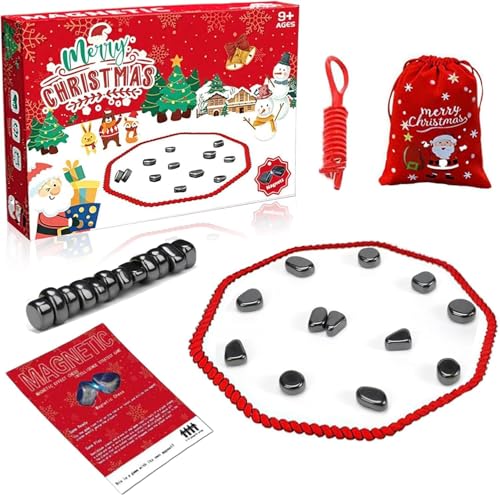 Magnetisches Schachspiel Set, 2024 New Festliches Strategie-Brettspiel, Mit 20 Magnetischen Steinen, Neue Familien-Weihnachtsfeierspiel-Edition (A) von VFK