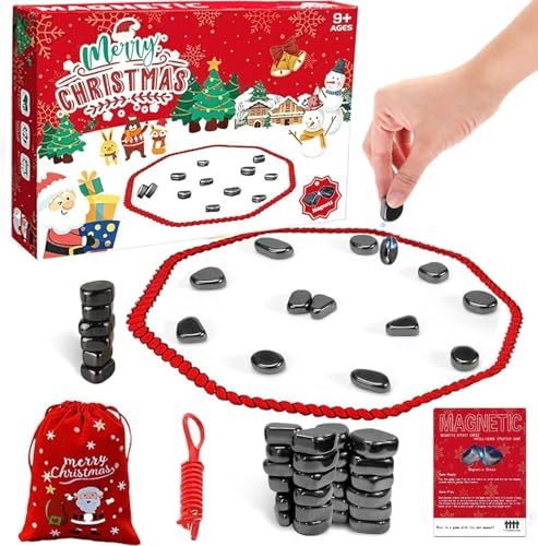 Magnetisches Schachspiel Set, 2024 New Festliches Strategie-Brettspiel, Mit 20 Magnetischen Steinen, Neue Familien-Weihnachtsfeierspiel-Edition (B) von VFK