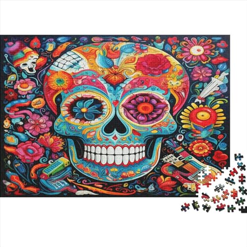 Das Totenkopf-Puzzle mit 1000 Teilen aus Holz für Erwachsene für Familienaktivitäten, Stimule, Ameisen, Puzzles 1000 Teile für Erwachsene, 1000 Teile (75 x 50 cm) von VFKLZCNYR