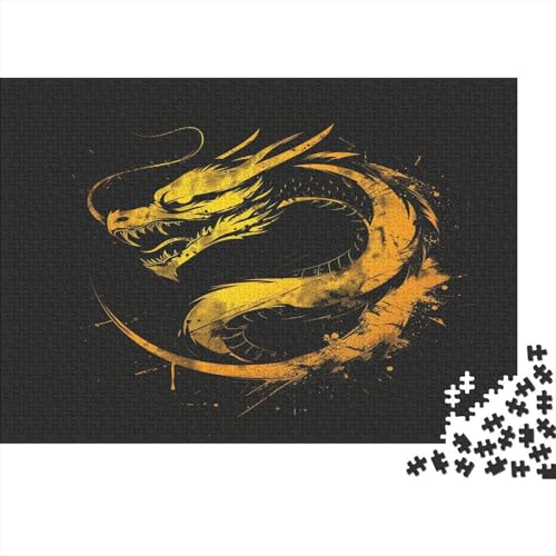 Drachen-Puzzles für Erwachsene, 1000 Teile, hohe Herausforderung, großes DIY-Puzzle, Lernspielzeug, lustige Familienspiele, einzigartige Heimdekoration, Puzzle, 1000 Teile (75 x 50 cm) von VFKLZCNYR