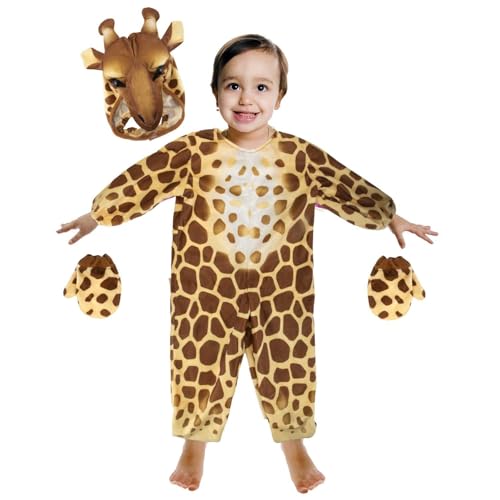 VFM - Alles in einem Kinderkleid für Wildtiere, Giraffe, Giraffe -Kostüm, Kinderkleid, Kinderkostüme, Kinderkleidung, Alter 3-4 von VFM e-Store