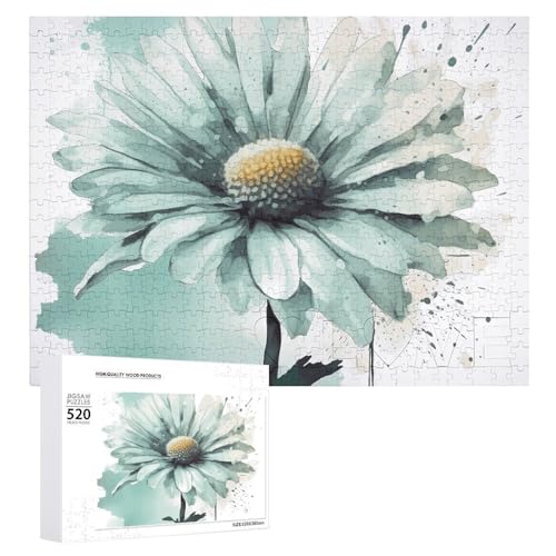520 Teile Puzzle für Erwachsene Mintgrün Aquarell Gänseblümchen Dekompressionsspiel Freizeit Unterhaltung Holzpuzzle Entspannung Sensorisches Spielzeug Dekoration 520 Teile Puzzle für Erwachsene Mintgrün Aquarell Gänseblümchen Dekompressionsspiel Freizeit Unterhaltung Holzpuzzle Entspannung Sensorisches Spielzeug Dekoration von VFMKT