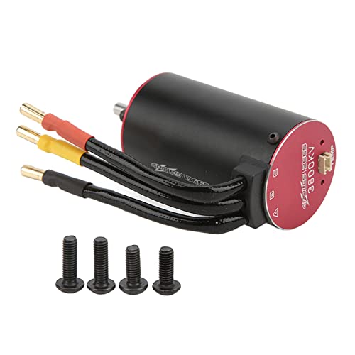 Bürstenloser Motor, 3665 3800KV 4 Pole Brushless Sensor Motor für 1/8 1/10 Brushless Motor mit Fernbedienung Auto Modelle von VGEBY