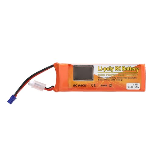 Drohnen-Lithiumbatterie, 11,1 V, 3500 MAh, 45 C, FPV-Drohne, RC-Flugzeug-Lithiumbatterie mit EC2-Anschluss für RC-Hubschrauber, Quadrocopter von VGEBY