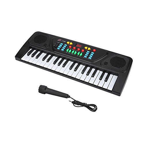 Elektronische Tastatur, multifunktional, mit 37 Noten, Mini-Piano mit kompaktem Design, Lernspielzeug für Töne und Rhythmen, mehrere Töne und Rhythmen, mit Mini-Mikrofon, Kinder von VGEBY