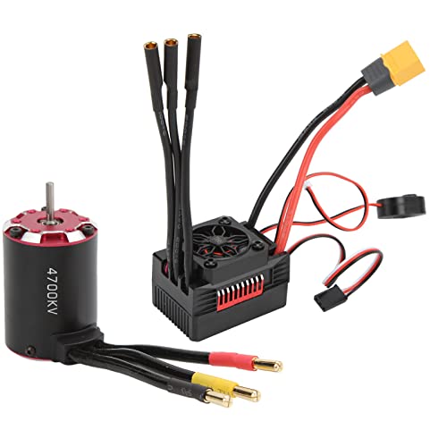 VGEBY RC-Brushless-Motor-ESC-Combo, 3650 4700KV -Brushless-Motor mit 60A ESC-Combo-Set mit Temperatursensor für 1/10 RC-Fahrzeug von VGEBY