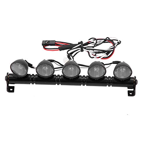 RC Light, langlebiges Metall 5 LEDs Fernbedienung Auto Lichtleiste RC Fahrzeug Scheinwerferlampe Ersatzzubehör Passend für AXAIL scx10 Traxxas tr x-4 RC Car Automodell Spielzeug von VGEBY