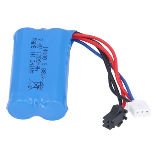 RC-Lipo-Akku, 7,4 V, 1200 MAh, Hohe Kapazität, RC-Lithium-Akku, 5 C-Rate, Modellflugzeug-Lithium-Akku mit Schwarzem SM-Stecker, Lipo 14500-Akku für Elektrisches Spielzeug von VGEBY