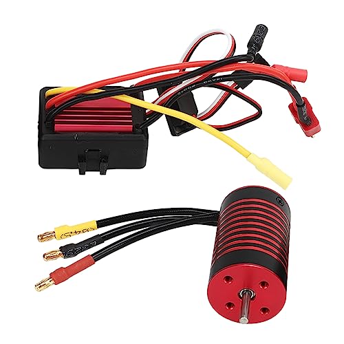 RC Motor ESC Set, RC Bürstenloser Motor mit 35A ESC Combo Set Wasserdichter Programmierbarer Motor Elektronischer Geschwindigkeitsregler Set für Traxxas 1/12 Autos (3700 kV) von VGEBY