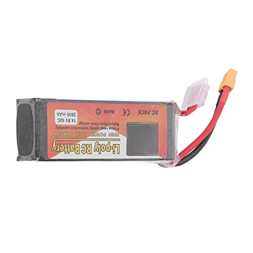 VGEBY 14,8 V RC Lipo Akku, 2800 MAh Kapazität 60C 4S Ferngesteuerter Lipo Akku mit XT60 Steckverbinder für QAV250 H210 Racing Quadcopter von VGEBY