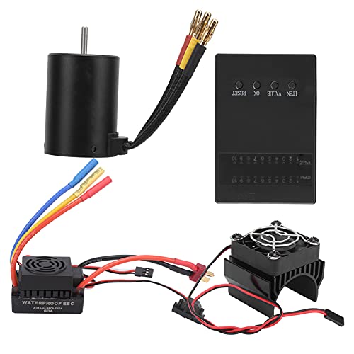 VGEBY 3650 4500KV Bürstenloser Motor, 60A ESC Combo Set für 1/8 1/10 RC Car, Wasserdicht, Überhitzungsschutz von VGEBY