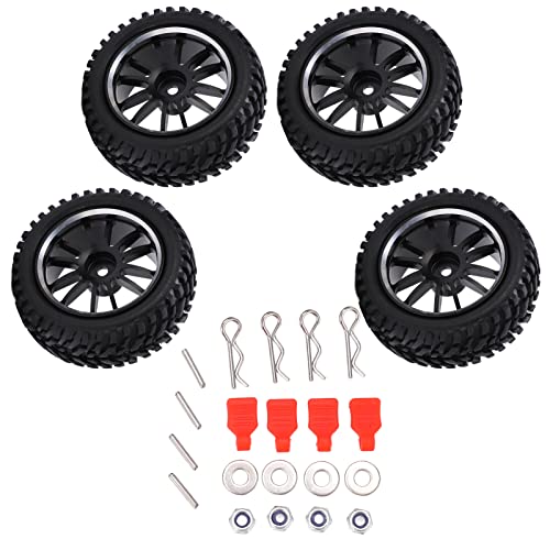 VGEBY 4 Stück 75mm RC Autoreifen mit 12 Speichen, RC Car Upgrade Teile für Wltoys 144001 1/14 Geländewagen Automodell Spielzeug von VGEBY