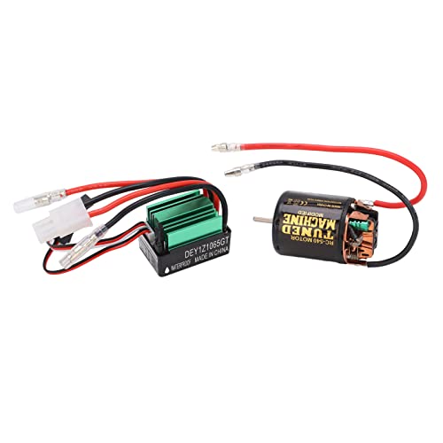 VGEBY 540 Brushed Motor mit 65A ESC, Black 540 Brushed Motor mit Green 65A ESC Überhitzungsschutz Large Torsion RC Car Parts (45T) von VGEBY