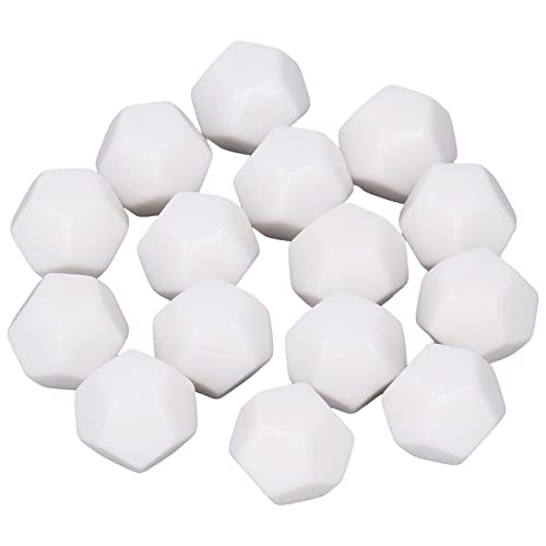 VGEBY Blanko-Würfel-Set, 30-teiliges 12-seitiges Blanko-Würfel-Set Zum Selbermachen, Schreiben, Lehren, Gaming-Würfel-Set, 2,2 cm, Weißes Polyedrisches Würfel-Set für Unterhaltung, von VGEBY