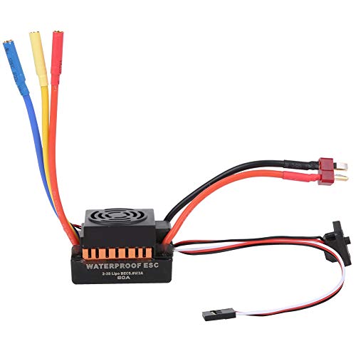 VGEBY Elektronischer Geschwindigkeitsregler, sensorlose elektronische Geschwindigkeitsregelung ESC RC Autozubehör(Orange) von VGEBY