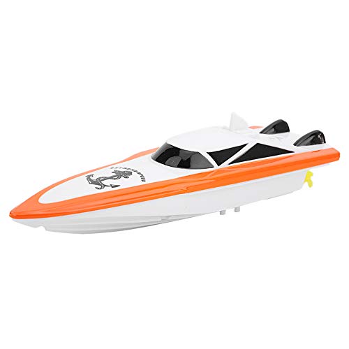 VGEBY Ferngesteuertes Boot, 2,4 G Hochgeschwindigkeits-Fernbedienung 4 Kanäle Mini-RC-Boot Elektrisches Schiffsmodell Kinder Wasserspielzeug RC-Boote für Erwachsene und Kinder(Orange 100B4) von VGEBY