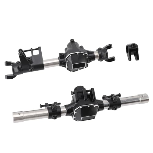 VGEBY RC-Auto-Vorder-Hinterachse-Set aus Schwarzem Edelstahl, Aluminiumlegierung, Eloxiert, RC-Vorder-Hinterachse-Set für SCX10 PRO von VGEBY