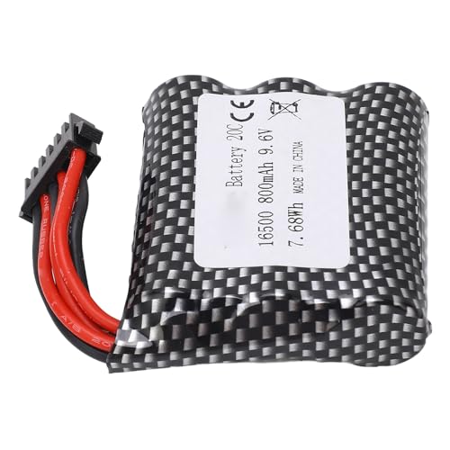 VGEBY RC-Autobatterie, 9,6 V 800 MAh RC-Auto-Lithiumbatterie Langlebige Fernbedienung Auto-Ersatzbatterie RC-Autozubehör für S911 S912 9115 9116 von VGEBY