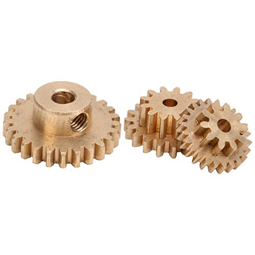 VGEBY RC Car Gear, Brass Gear RC Car Replacement Spare Parts Kit Fit for WPL D12 1/10 RC Truck Gold von VGEBY