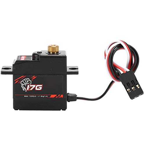 VGEBY RC-Car-Servo, S0017M 17 G Digitales Metallgetriebe-Servo mit Servoarm für 1/18 RC-Hochgeschwindigkeitsauto-Starrflügelflugzeuge, #711 von VGEBY