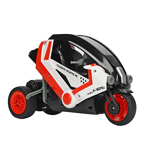 VGEBY RC Drift Motorrad, Maßstab 1: 8 Hochgeschwindigkeits-3-Rad-Fernbedienungs-Stunt-Motorrad für Kinder für Drinnen und Draußen(Orange) Elektronisches Spielzeug von VGEBY