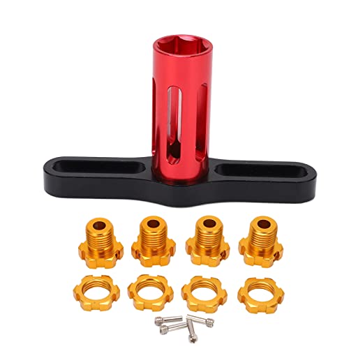 VGEBY RC Nuts Splined Radnaben, 4 Satz 17 mm Sechskantmuttern Verzahnte Radnaben für 5353X E‑REVO Summit 1/10 RC Car(Gold) Automodell Spielzeug von VGEBY