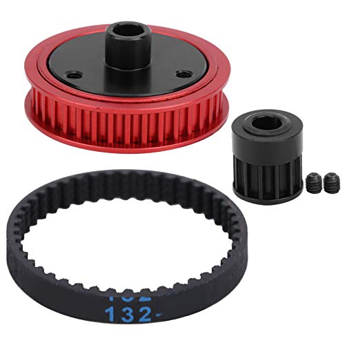 VGEBY Zahnräder mit RC-Antriebsriemen, RC-Riemengetriebe + Getriebe + Riemen + Schraubensatz, geeignet für Axial SCX I/II VS4-10 (rot) von VGEBY