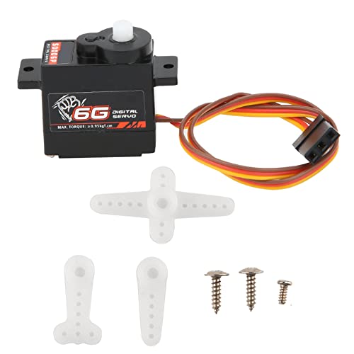 VGEBY Servogetriebe, S0006P 6g Micro Plastic Gear Mini Digital Servo für 1/24 RC Autoflugzeuge Starrflügler Automodell Spielzeug von VGEBY