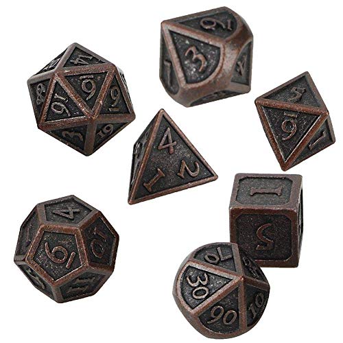 Würfelspiele, Bronze Metal Vintage Polyhedral Würfel Mit Unregelmäßiger Form Für Kinder Erwachsene Tischwürfelspiel Würfel DND von VGEBY