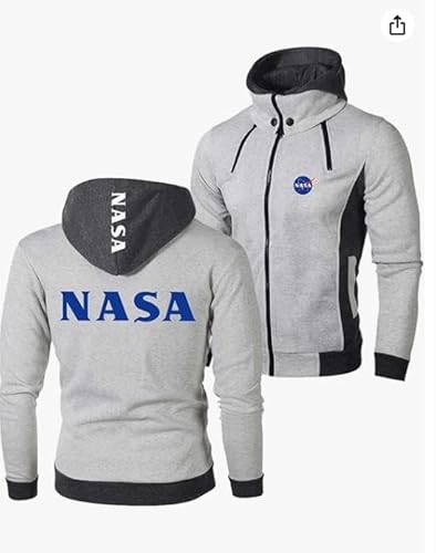 VGFSVGDD Herren Casual Hoodie Sweatshirt - 3D N.AS.A Print Sports Unisex Long Sleeve Casual Cardigan Hoodie Spring Autumn Sweater Jacket von VGFSVGDD