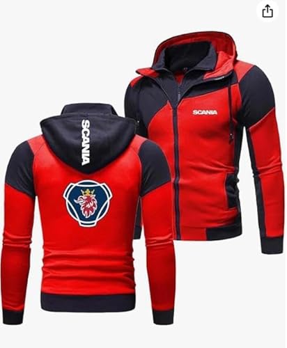 VGFSVGDD Herren Casual Hoodie Sweatshirt - 3D Scania Print Sports Unisex Long Sleeve Casual Cardigan Hoodie Spring Autumn Sweater Jacket von VGFSVGDD