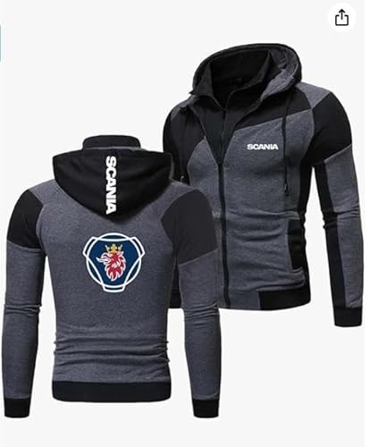 VGFSVGDD Herren Casual Hoodie Sweatshirt - 3D Scania Print Sports Unisex Long Sleeve Casual Cardigan Hoodie Spring Autumn Sweater Jacket von VGFSVGDD